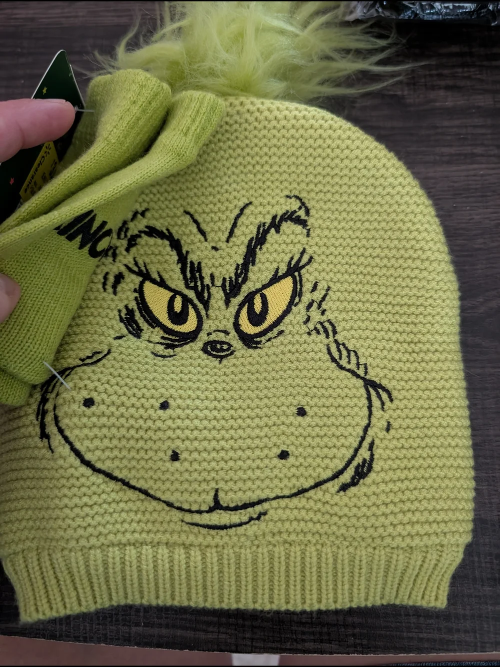 The Grinch Green Knit Pom Beanie for Kids
